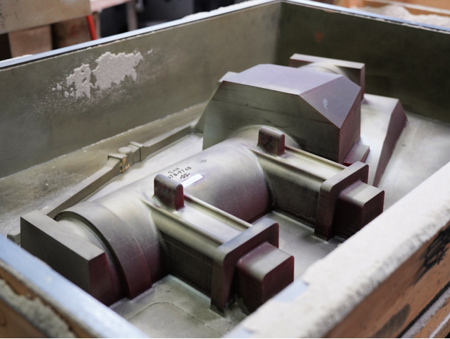 image of an air set no bake aluminum casting mold at Aluminum Castings Company sand casting foundry